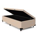 Cama Sommier Box Baú Solteiro 88x188x42 - Abertura Lateral Cor:Bege