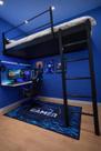 Cama Suspensa de Solteiro M1 Preta Sem Leds