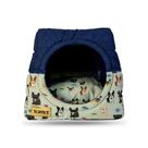 Cama Toca Iglu 2 Em 1 Para Cachorro Impermeável Luppet Azul Cachorrinho