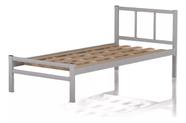 Cama Tubolar Solteiro Em Aço Reforçada Alojamento, Pousadas. Estrado de madeira 0,80
