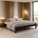 Cama Turca King Size De Madeira Maciça Reforçada Preto