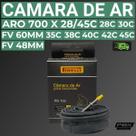 Camara de Ar para Bicicleta Aro 700 X 28 a 45C FV 48mm e 60mm Pirelli