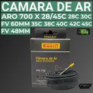 Camara de Ar para Bicicleta Aro 700 X 28 a 45C FV 48mm e 60mm Pirelli