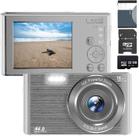 Cámara Digital eDealz 44MP 4K Zoom Digital 16X Pantalla de 2.4" Plata