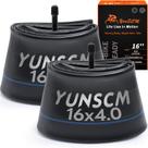 Câmaras de ar para bicicleta YunSCM 16x4.0 reforçadas com válvula Schrader, 2 unidades Câmaras de ar para bicicleta YunSCM 16x4.0 reforçadas com válvula Schrader, 2 unidades