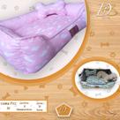 Camas Pet Dupla face - Premium Rosa - Para cães e gatos - Desmontável e Lavável (M)