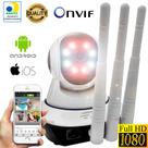 Câmera 3 Antenas Ip Onvif Wifi Wireless Robô Visão Noturna Colorida 1080p