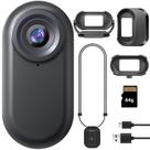 Câmera corporal 7JI Mini 1080P 64GB com cordão magnético preto
