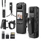 Câmera corporal Losfom Z11 com gravação de áudio e vídeo 128GB