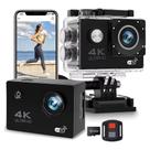 Câmera de Ação 4K à Prova d'Água Até 30m + Wi-Fi + Tela LCD 1.5” Ideal para Mergulho
