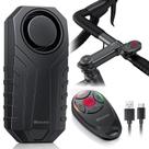 Câmera de alarme de bicicleta 113dB, controle remoto anti-roubo, 60m, IP65, USB-C