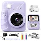 Câmera de impressão instantânea CalineGam Kids 48MP 32GB roxa
