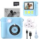 Câmera de impressão instantânea ESOXOFFORE Kids com vídeo 1080P azul