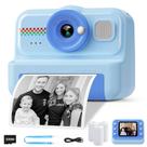 Câmera de impressão instantânea HiMont Kids 1080P HD com cartão de 32 GB azul
