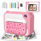 Câmera de impressão instantânea USHINING Kids 12MP sem tinta Dinossauro