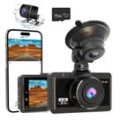 Câmera de painel frontal e traseira de 2,5 K+1080P FHD WiFi para carros, câmera de painel de ângulo de 170 com cartão SD de 64G, controle de aplicativos, tela IPS de 3”, visão noturna, modo de estacionamento, sensor G, WDR, gravação em loop Câmera de painel frontal e traseira de 2,5 K+1080P FHD WiFi para carros, câmera de painel de ângulo de 170 com cartão SD de 64G, controle de aplicativos, tela IPS de 3”, visão noturna, modo de estacionamento, sensor G, WDR, gravação em loop