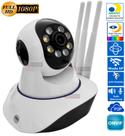 Camera de Segurança 3 Antenas Wifi 1080p Robô Giratoria 360 IP Yoosee Sensor de movimento Alerta no Celular Android IOS