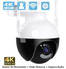 Camera de Segurança 4K IP Wireless Interna / Externa PTZ Sensor de Movimento e Captura de Áudio