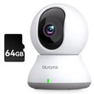 Câmera de Segurança Blurams 2K 360° - Monitor de Bebê com 64GB