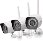 Câmera de segurança externa Zmodo (pacote com 3), câmera interna/externa 1080p, Wi-Fi sem fio, visão noturna, detecção de movimento, câmeras para segurança doméstica, detecção de humanos/animais de estimação/veículos, à prova de intempéries, visão remota