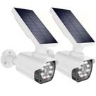 Câmera de segurança fictícia WALI Solar com luz de sensor de movimento, pacote com 2