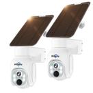 Câmera de segurança Hiseeu Wireless Solar 4MP 2PCS Outdoor
