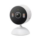 Câmera de segurança interna/externa Tapo 2K de 3 MP detecção gratuita de pessoas/movimentos e choro de bebê, visão noturna colorida, IP65 à prova de intempéries, armazenamento em SD/nuvem, funciona com Alexa e Google Home HybridCam