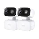 Câmera de segurança interna/externa Tapo 2K de 3 MP Pan/Tilt Detecção gratuita de choro de pessoas/bebês e rastreamento de movimento, panorâmica de 360, visão noturna colorida, armazenamento em SD/na nuvem, funciona com Alexa e Google Home, HybridCam 360 (pacote com 2)