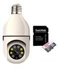 Câmera de Segurança IP360 Lâmpada wifi áudio resolução 1080HD visão noturna Prova Dágua Infravermelho S/ Fio Cartão