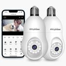 Câmera de segurança LaView 4MP Bulb 2K Wireless Outdoor, pacote com 2 Câmera de segurança LaView 4MP Bulb 2K Wireless Outdoor, pacote com 2
