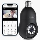 Câmera de segurança LaView Bulb 4MP 2K 360 WiFi com Alexa Black