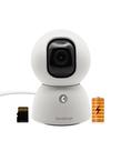 Câmera de Segurança SensForge 2.5K Pan-Tilt WiFi com Cartão SD de 64GB