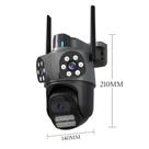 Câmera de Segurança WiFi Externa 3 Lentes 360 PTZ Zoom Visão Noturna Colorida À Prova DÁgua com Alerta AI e SD Card