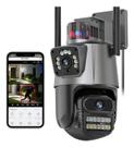 CÂMERA DE SEGURANÇA WIFI INTAX 8MP FULL HD PROTEÇÃO TOTAL 24H COM IMAGEM ULTRA NÍTIDA Lente Dupla Policial Rastreio de Movimento