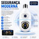 Câmera de Segurança WIFI Lente Dupla Inteligente com Visão Noturna e Áudio Bidirecional 2mp Ip Ptz E27