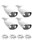 Câmera de Segurança ZOSI 4PK 4K PoE com Cabos Ethernet, Visão Noturna