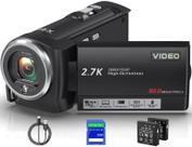 Câmera de vídeo Muitune QHD 2.7K 50MP 16X com zoom digital com 32GB