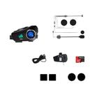 Câmera De Vídeo Para Capacete De Motocicleta 1080P HD À Prova d'Água Com Fone De Ouvido, Gravador