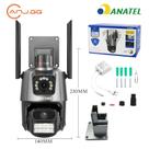 Câmera de vigilância externa Wi-Fi com lente dupla IP66 360 6MP, sirene à prova d'água ICSEE