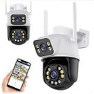 Câmera de Vigilância Wifi A28 Externo Interno Lente Tela Dupla Detector de Movimento Segurança Comercial Residencial Câmera