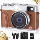 Câmera digital Bifevsr 4K 48MP com foco automático e 2 baterias