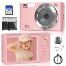 Câmera digital ceye FHD 4K 44MP com cartão SD de 64GB rosa