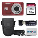 Câmera digital de apontar e fotografar KODAK PIXPRO FZ55 16MP vermelha