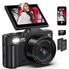 Câmera digital Demofit 5K 75MP WiFi Vlogging 18X Zoom 3"