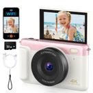 Câmera digital FIRYMID 75MP 4K WiFi com tela flip de 180 Câmera digital FIRYMID 75MP 4K WiFi com tela flip de 180