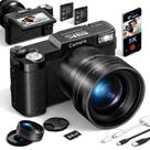 Câmera digital FLATIC 5K 64MP WiFi 18X Zoom Vlogging 64GB