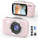 Câmera digital GWAEPU 4K 64MP 18X Zoom com cartão TF de 32GB rosa
