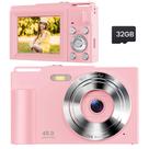 Câmera Digital Infantil ROQIOO FHD 1080P 48MP - Zoom 16x - Rosa