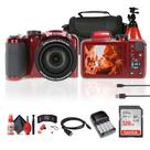 Câmera Digital Kodak AZ405 Vermelha 20MP Zoom Óptico 40x Kit Completo