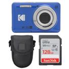 Câmera Digital Kodak PIXPRO FZ55 16MP 5x Zoom 128GB Azul